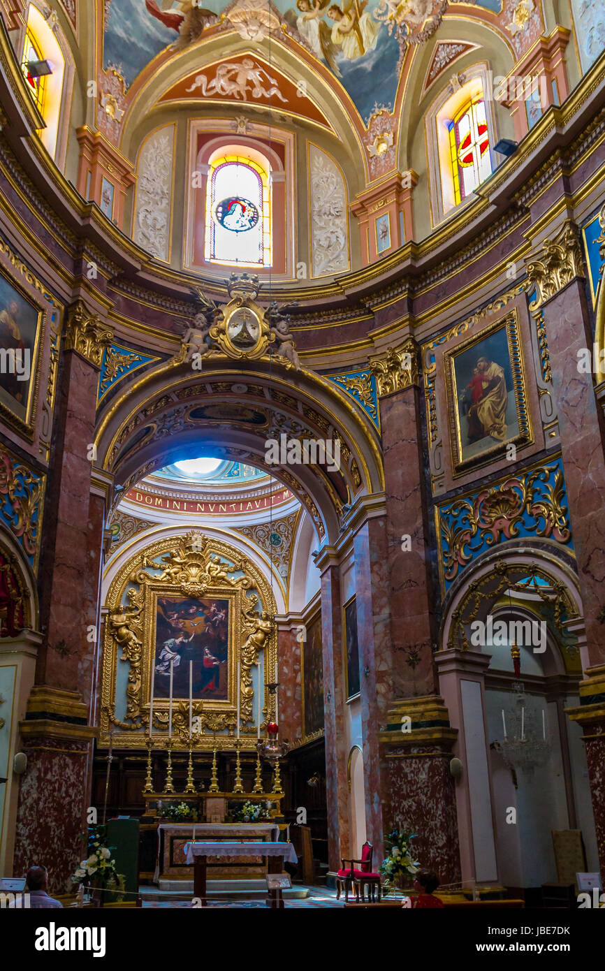 Innenraum der St. Pauls Cathedral - Mdina, Malta Stockfoto