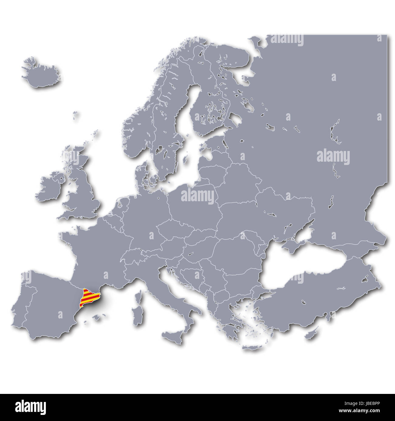 Europa Karte Katalonien Stockfoto