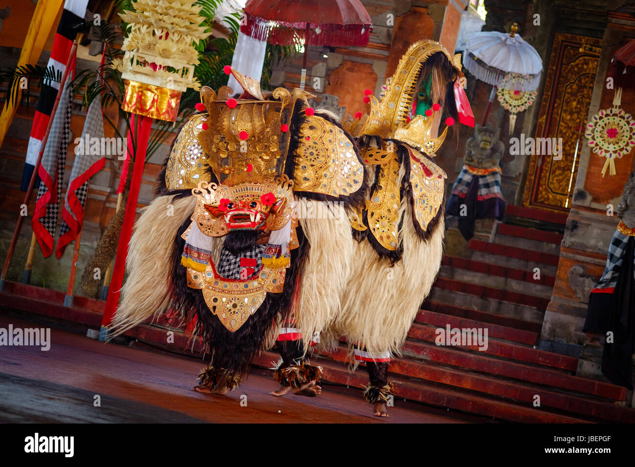 Traditionelle Barrong und Kris Tanz Bali Stockfoto