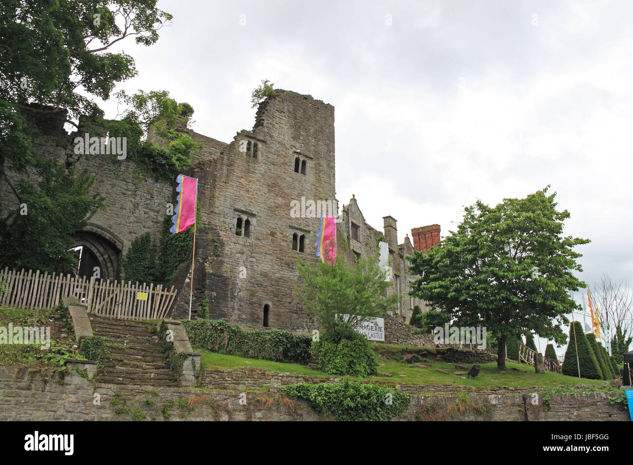 Heu-Burg, Hay-on-Wye, Kind, Powys, Wales, Großbritannien, Deutschland, UK, Europa Stockfoto