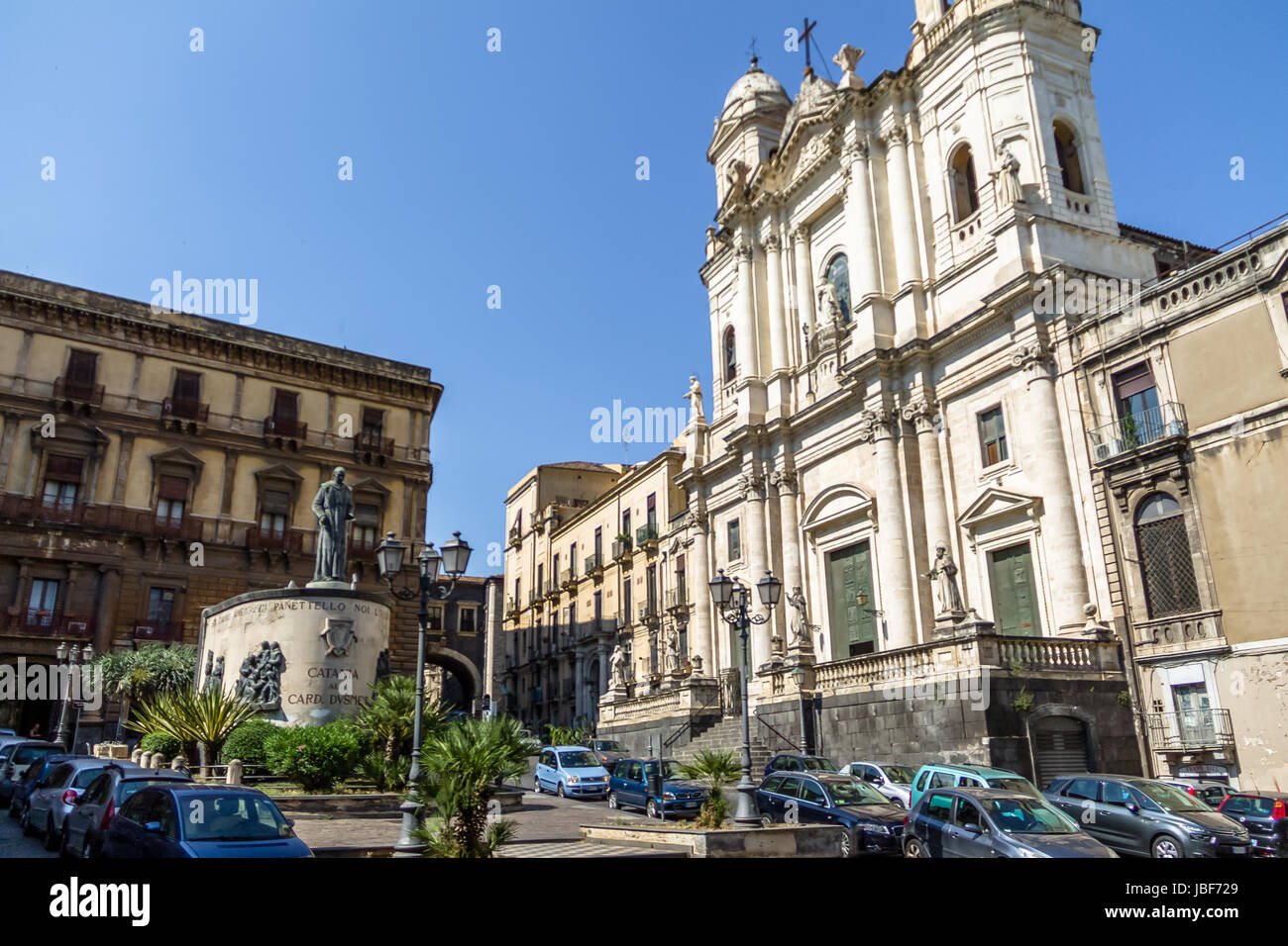 Kirche des Hl. Franziskus von Assisi makellos - Catania, Sizilien, Italien Stockfoto