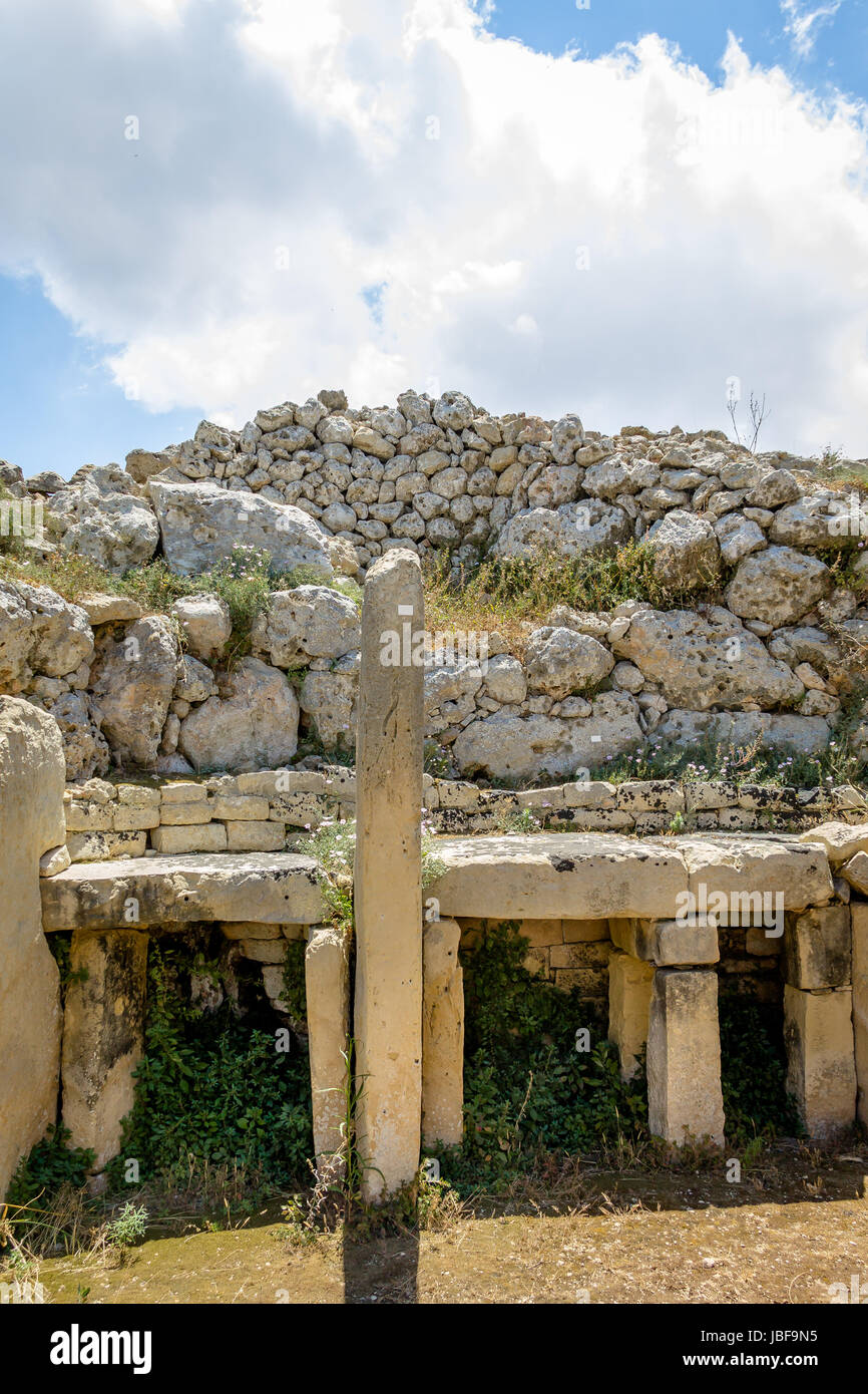 Ggantija Tempel jungsteinzeitlichen Megalith komplexe Ruinen - Gozo, Malta Stockfoto