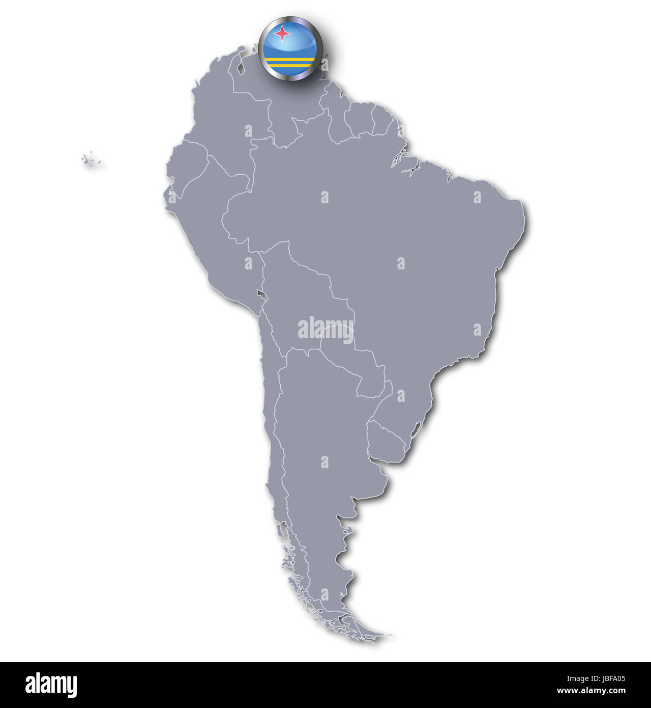 Südamerika Karte von Aruba Stockfoto