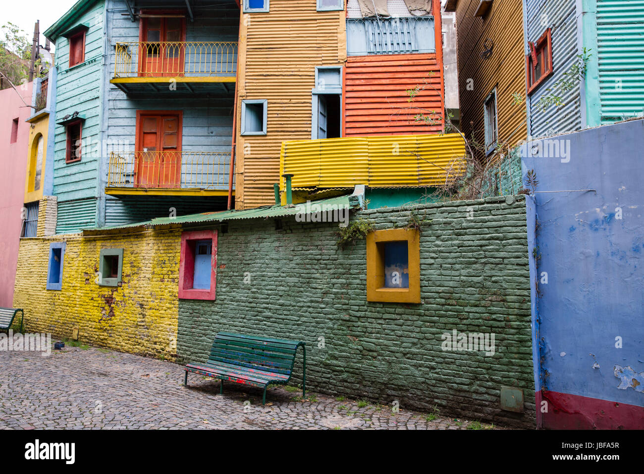 Bunte Häuser La Boca in Buenos Aires, Argentinien Stockfoto