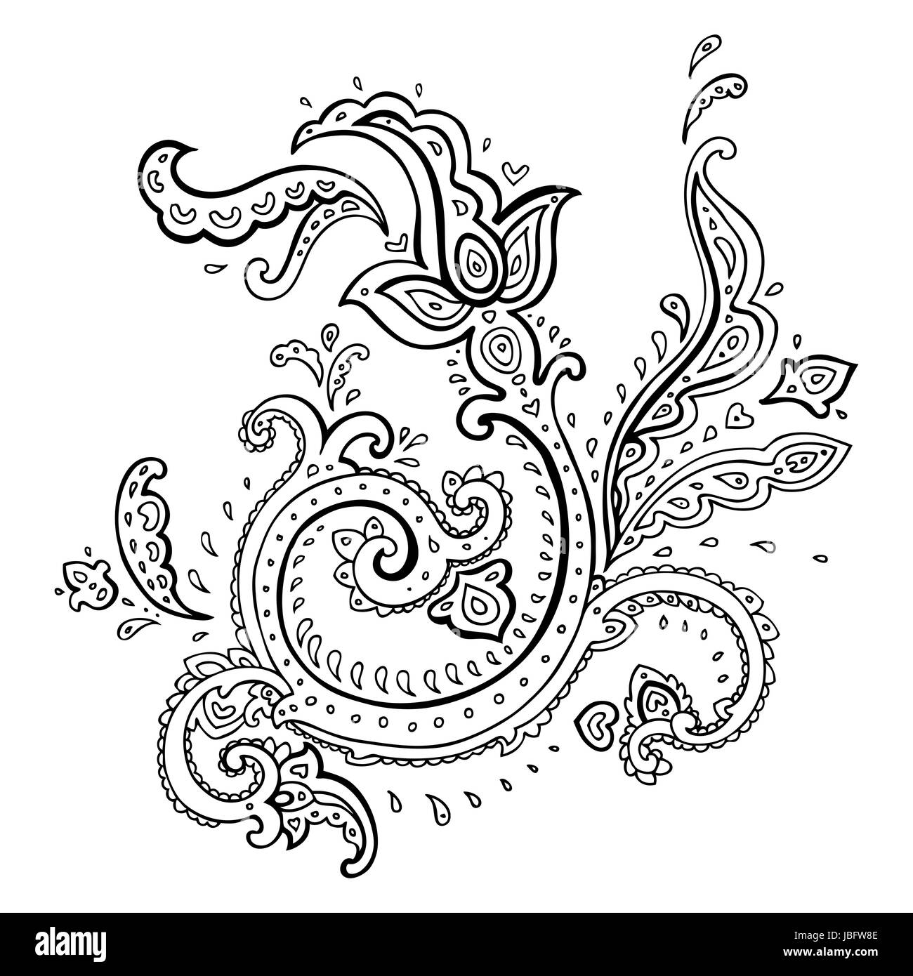 Paisley. Ethnischer Schmuck.  Vektor-Illustration isoliert. Stockfoto