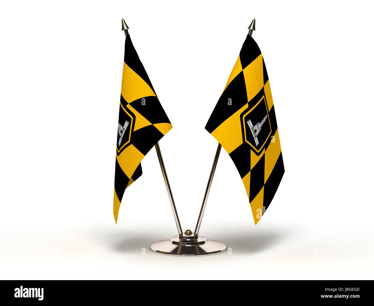 Miniatur-Flag von Baltimore Maryland (isoliert mit Clipping-Pfad) Stockfoto