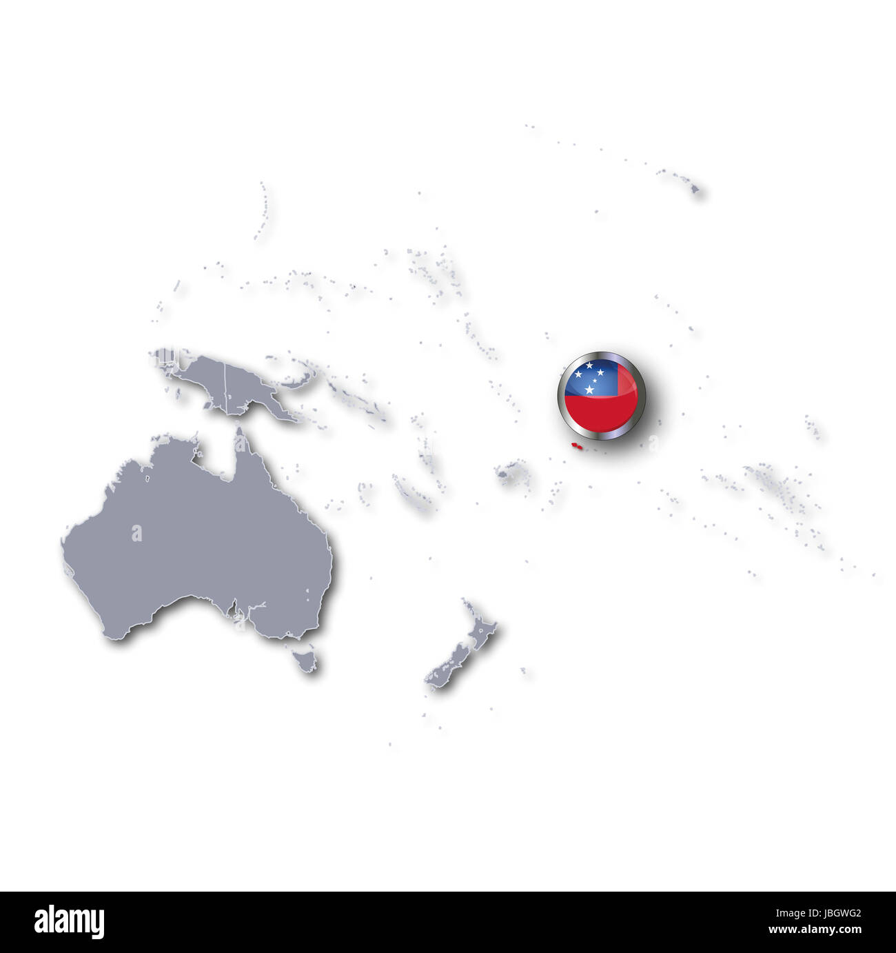 Pazifik Karte Samoa Stockfoto