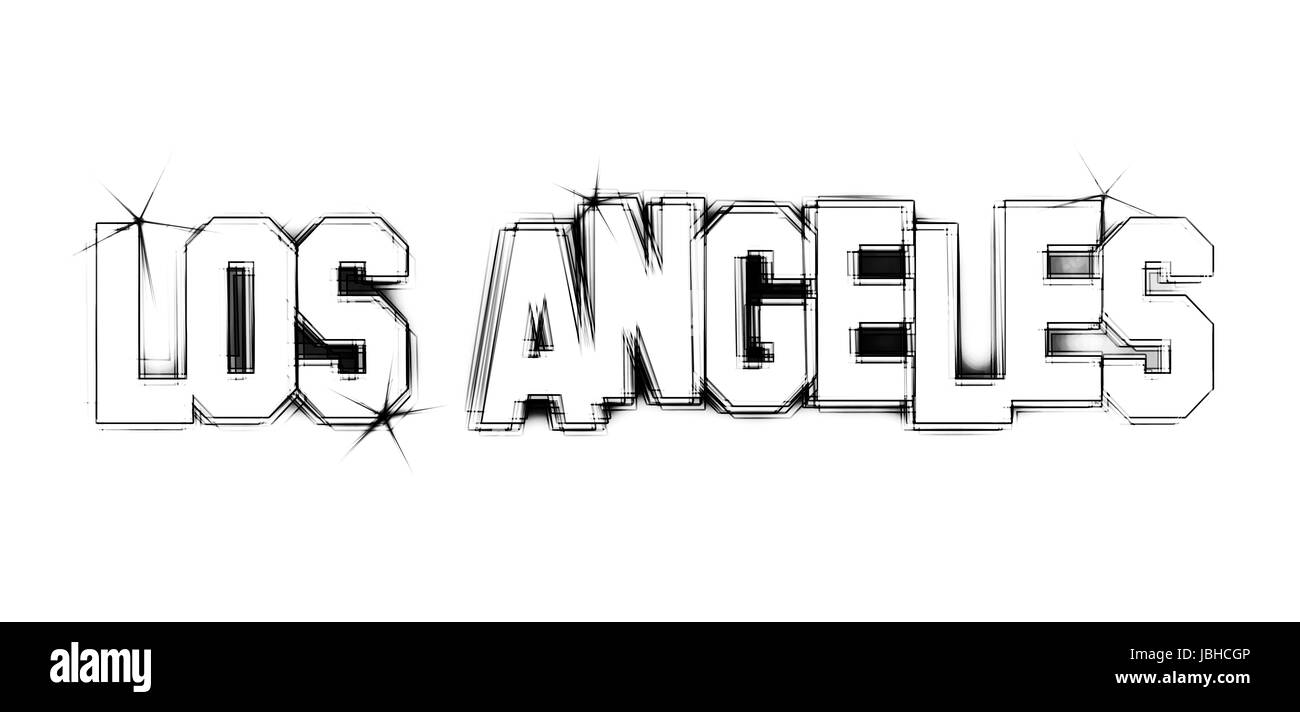 LOS ANGELES als Illustration Im Neon LED Licht Stil Fuer Praesentationen, Flyer, Web, etc.. Stockfoto