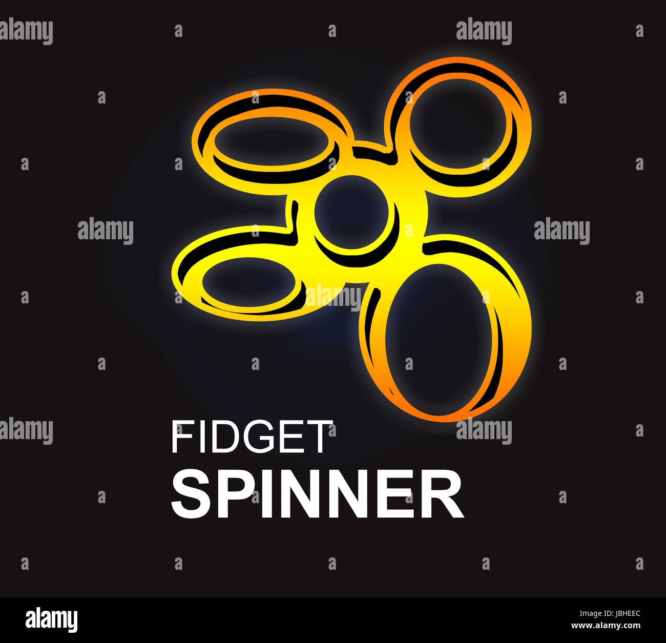 Zappeln Sie Spinner Logo Abbildung Hand gezeichnet Stockfoto