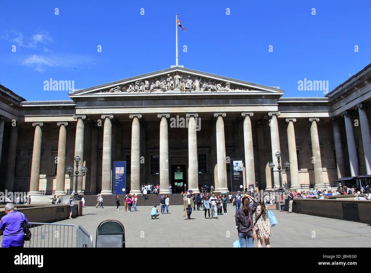 British Museum - Haupt-Innenhof und Eingang Stockfoto