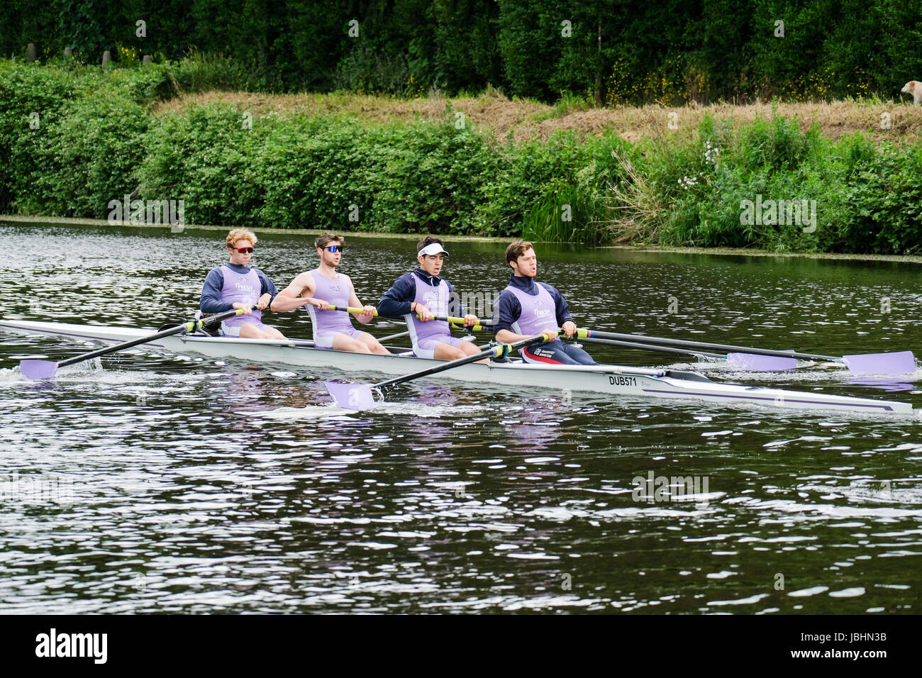 Durham, Großbritannien. 11. Juni 2017. Durham University Rowing Club Vierer ohne Steuermann 4 Credit: Tim Withnall/Alamy Live-Nachrichten Stockfoto