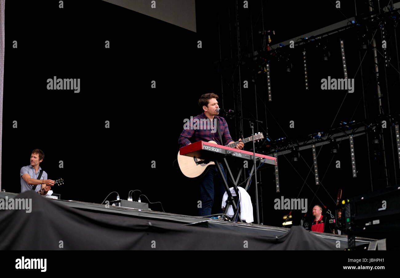 Newport, Isle Of Wight, UK. 11. Juni 2017. Isle of Wight Festival Tag 4 - British band Scouting for Girls bei IOW Festival, Seaclose Park Newport 11. Juni 2017, UK Credit: DFP Photographic/Alamy Live News Stockfoto