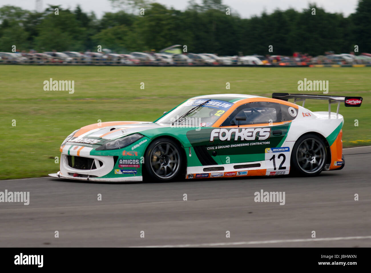 Croft Circuit, England, 11. Juni 2017. Reece Somerfield racing im Michelin Ginetta GT4 SuperCup in Croft Circuit, Credit: Colin Edwards/Alamy Live News. Stockfoto