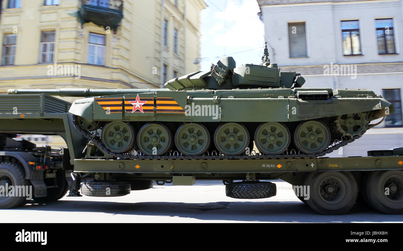 St. Petersburg, Russland - 9. Mai 2017. Fest des Sieges Tag:Tanktransport Stockfoto