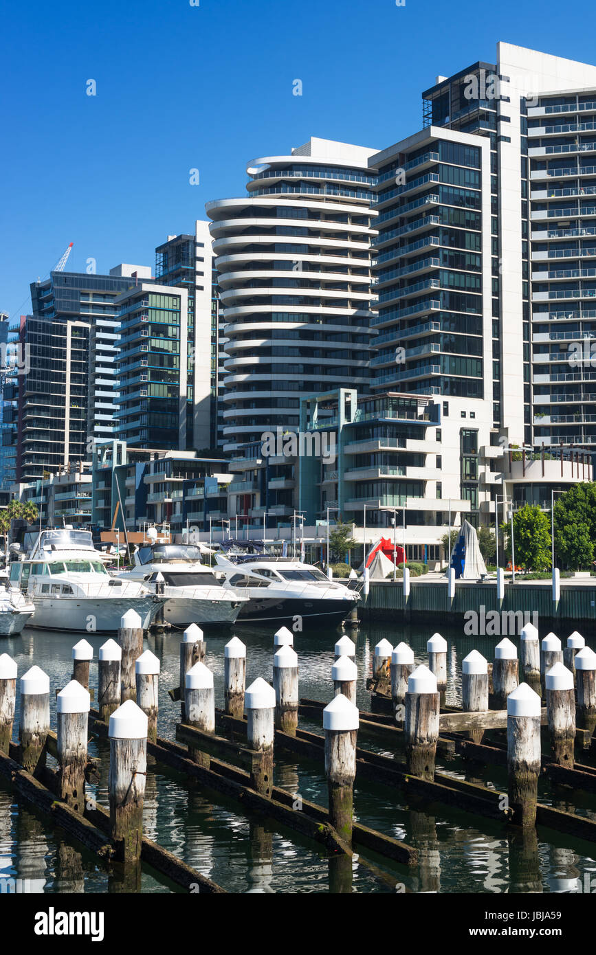 Waterfront City in Melbourne Docklands. Victoria, Australien. Stockfoto