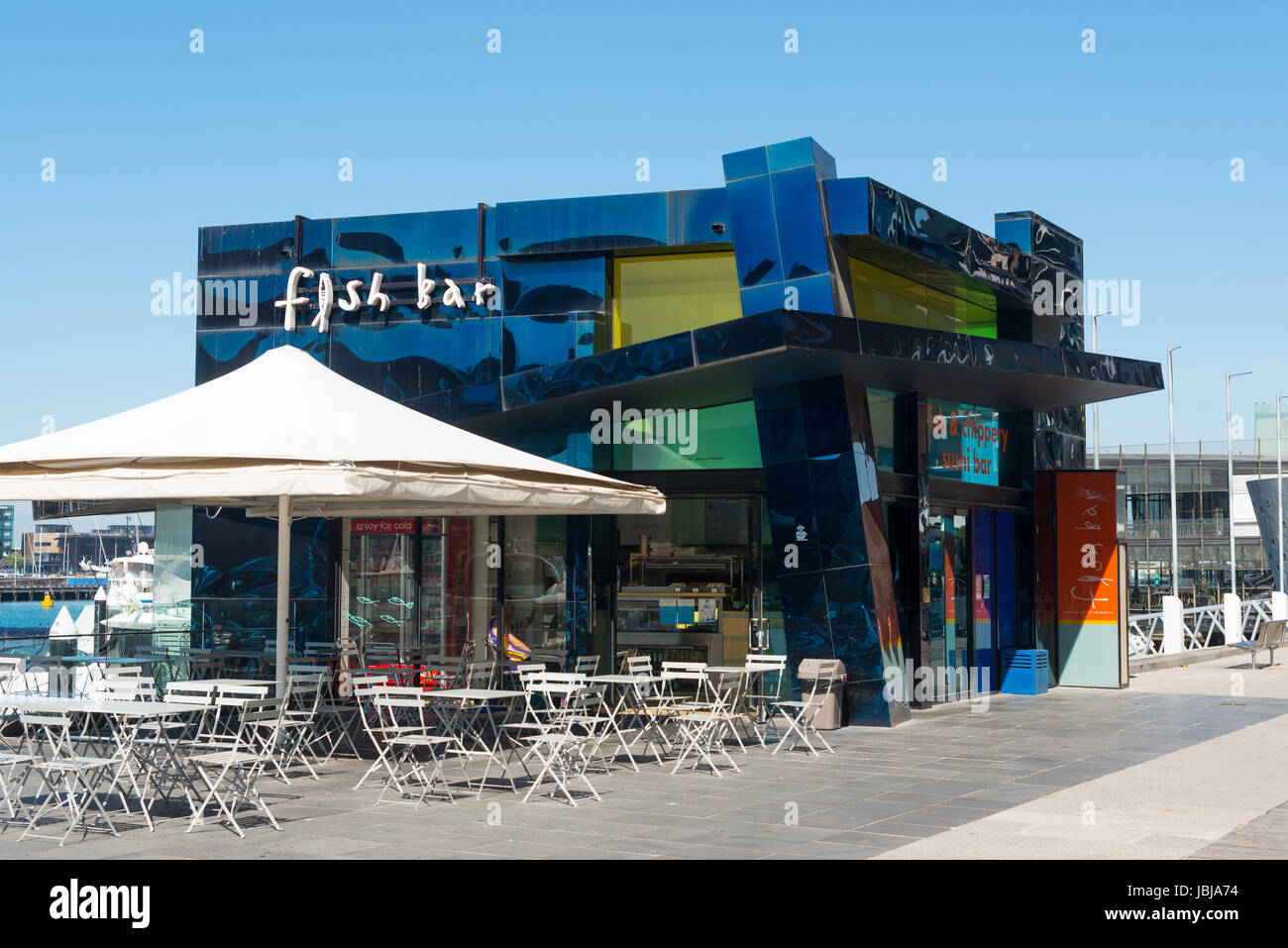 Waterfront City in Melbourne Docklands. Victoria, Australien. Stockfoto