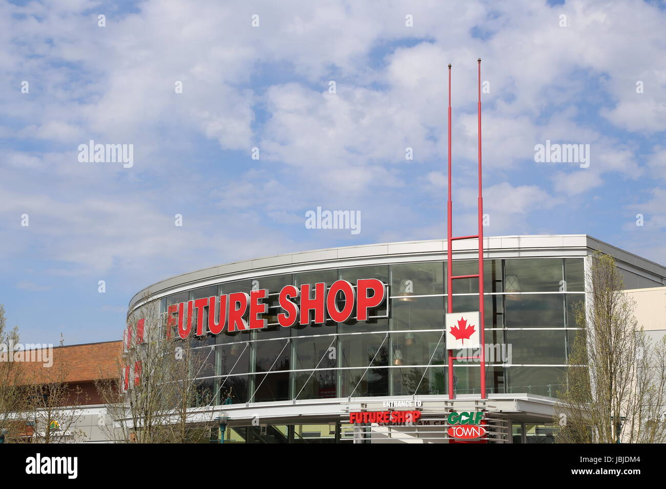 Coquitlam BC Kanada - 14. April 2014: Future Shop ist Kanadas größte Elektrofachmarkt. Future Shop Betrieb 139 Filialen in allen kanadischen Provinzen im Januar 2013. Stockfoto