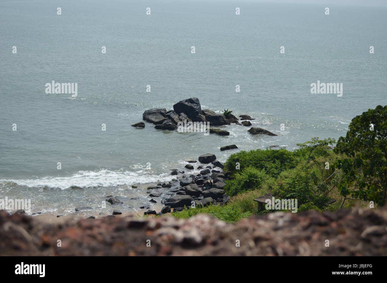 Kasargod Tipu Sultan Military Station Bakel Fort, Indien, Kerala Stockfoto