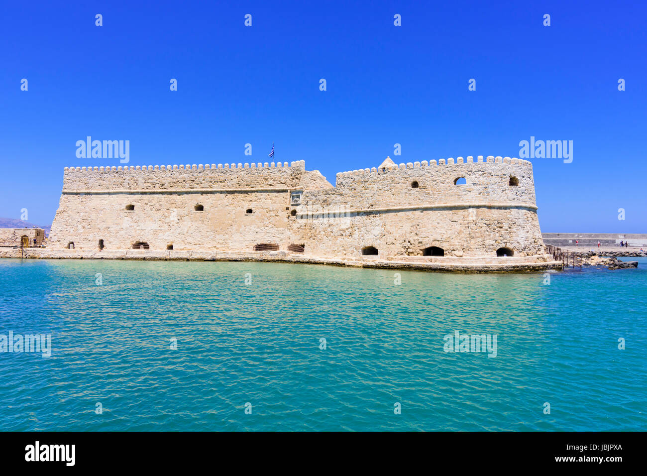 Die venezianische Burg Iraklion, bekannt als der Koules Festung am Eingang zum alten Hafen von Heraklion, Kreta, Griechenland Stockfoto