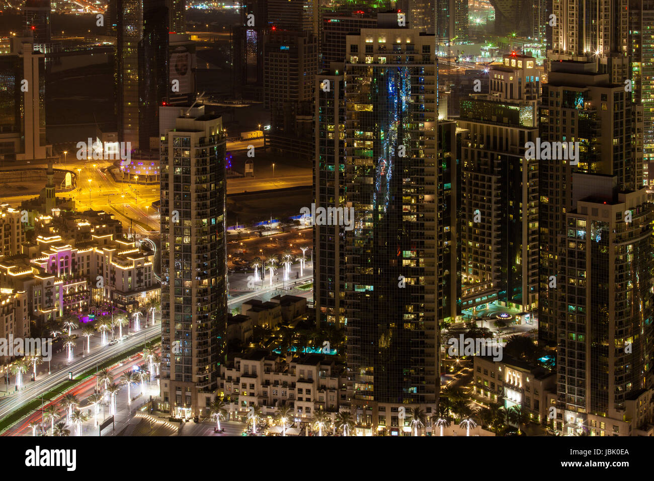 Skyline von Downtown Dubai Stockfoto