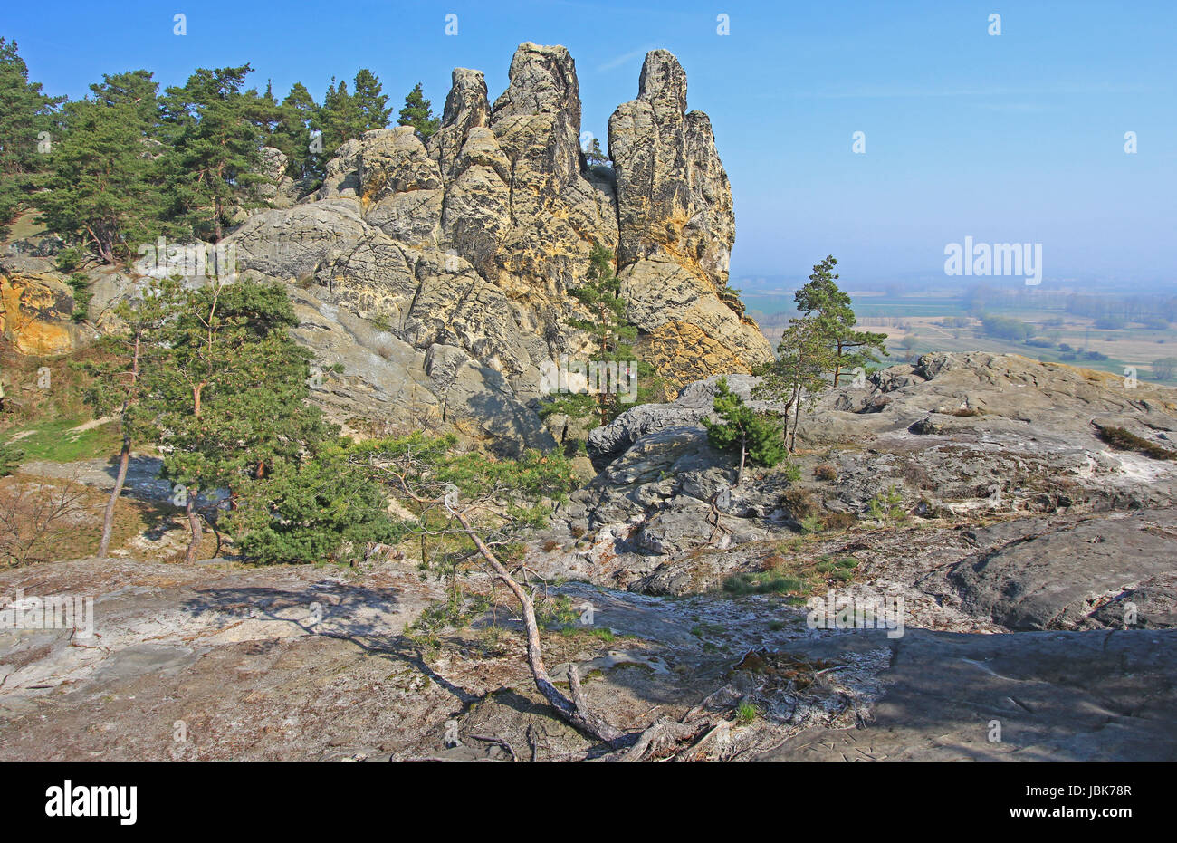 Sterben Sie die Teufelsmauer Beim Sogenannten "Hamburger Wappen" Bei Blankenburg Im Harz, Sachsen-Anhalt, Deutschland Stockfoto