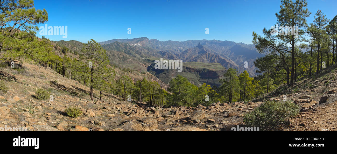 Blick vom Altavista Mountain im zentralen Hochland von Gran Canaria Stockfoto