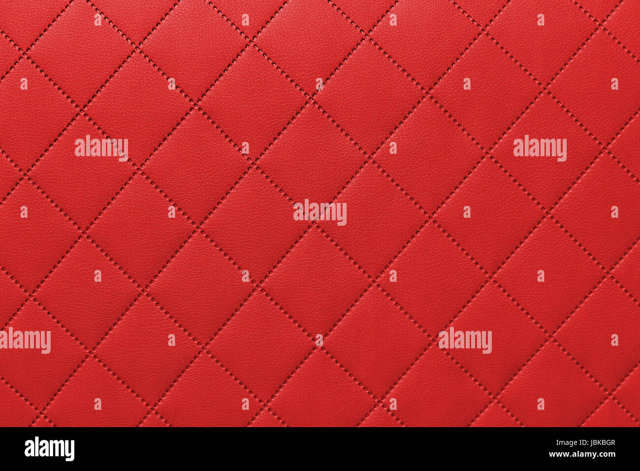 Detail der genähten Leder, rote Leder Polsterung Hintergrundmuster Stockfoto