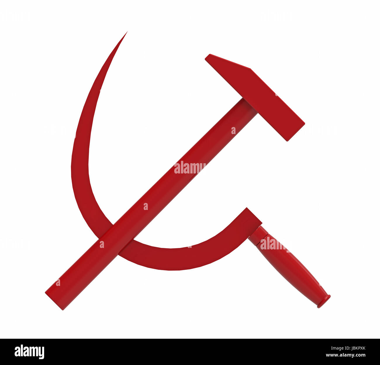 Hammer und Sichel, kommunistische Symbol 3d render Stockfotografie - Alamy