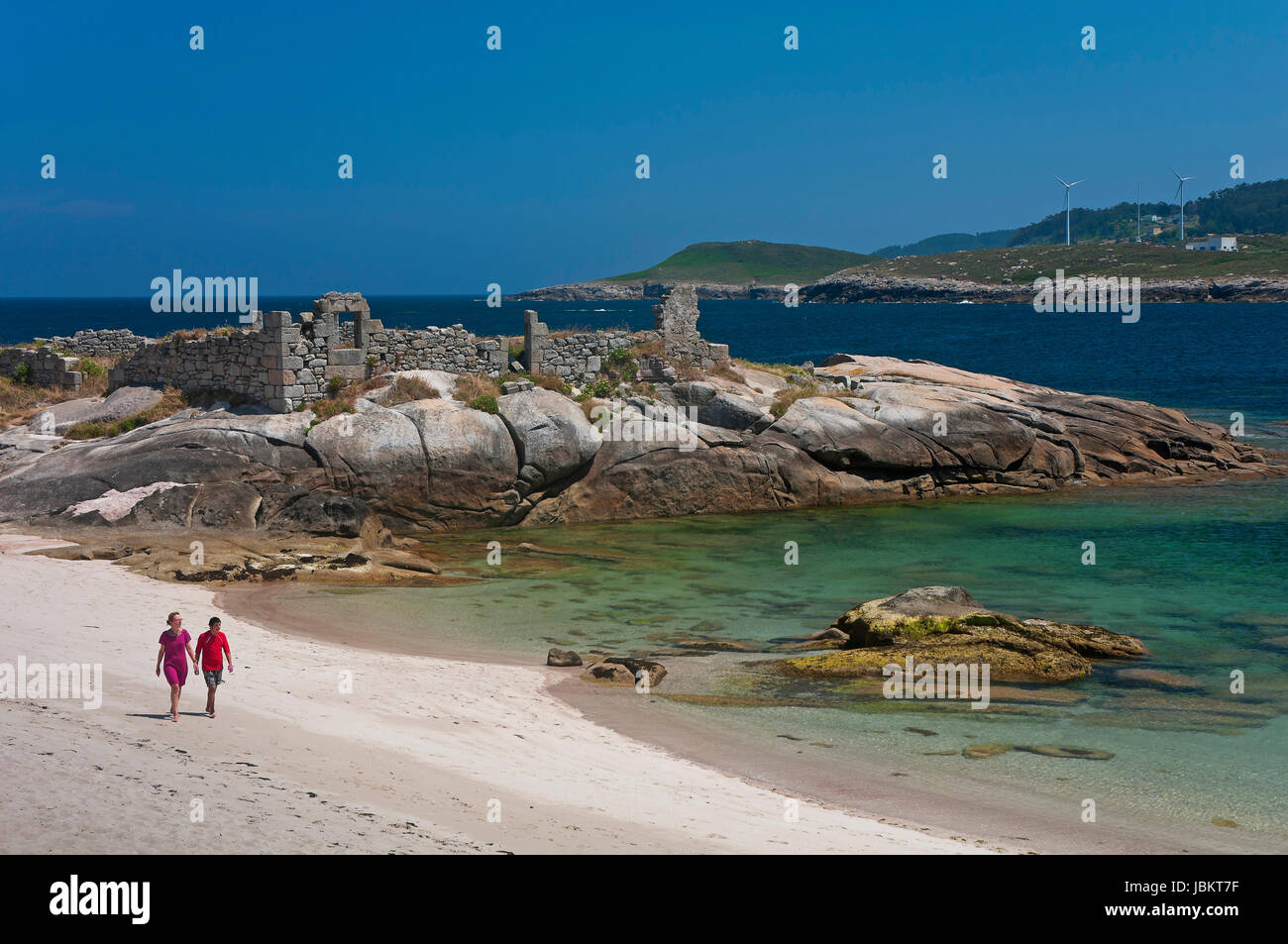 Alte Industrie Fisch salzen, Cubelas Beach, San Cibrao-Cervo, Lugo Provinz, Region Galicien, Spanien, Europa Stockfoto