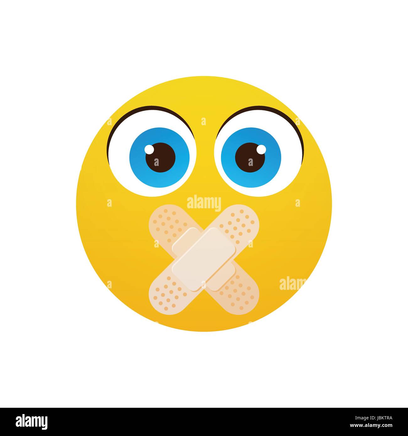 Gelbe Cartoon Gesicht Silent nicht sprechen Menschen Emotion Icon Stock Vektor