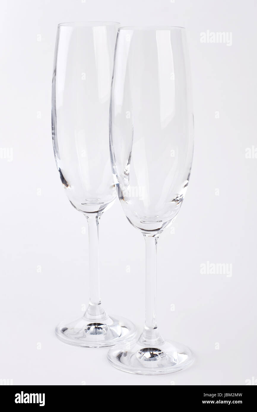 Closeup zwei klaren Champagner-Gläser. Stockfoto