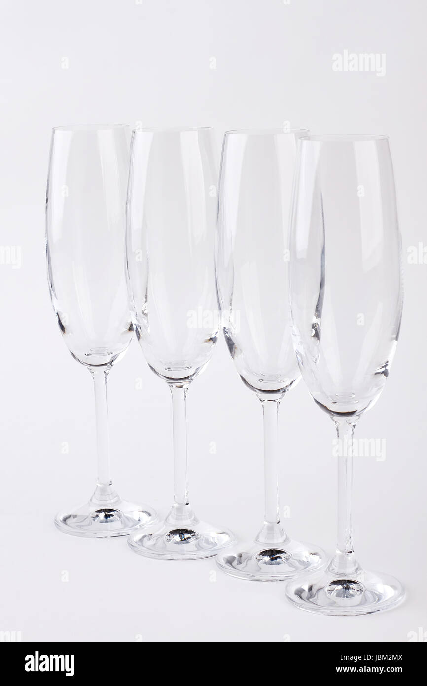 Satz von Champagner-Gläser. Stockfoto