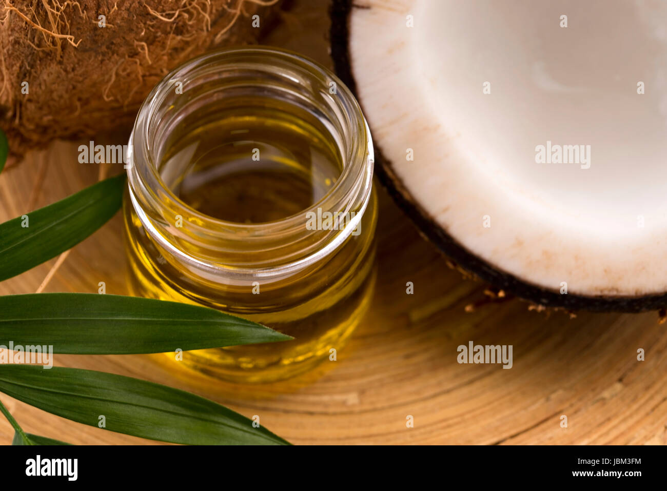 Kokosnuss und Kokosöl Stockfoto