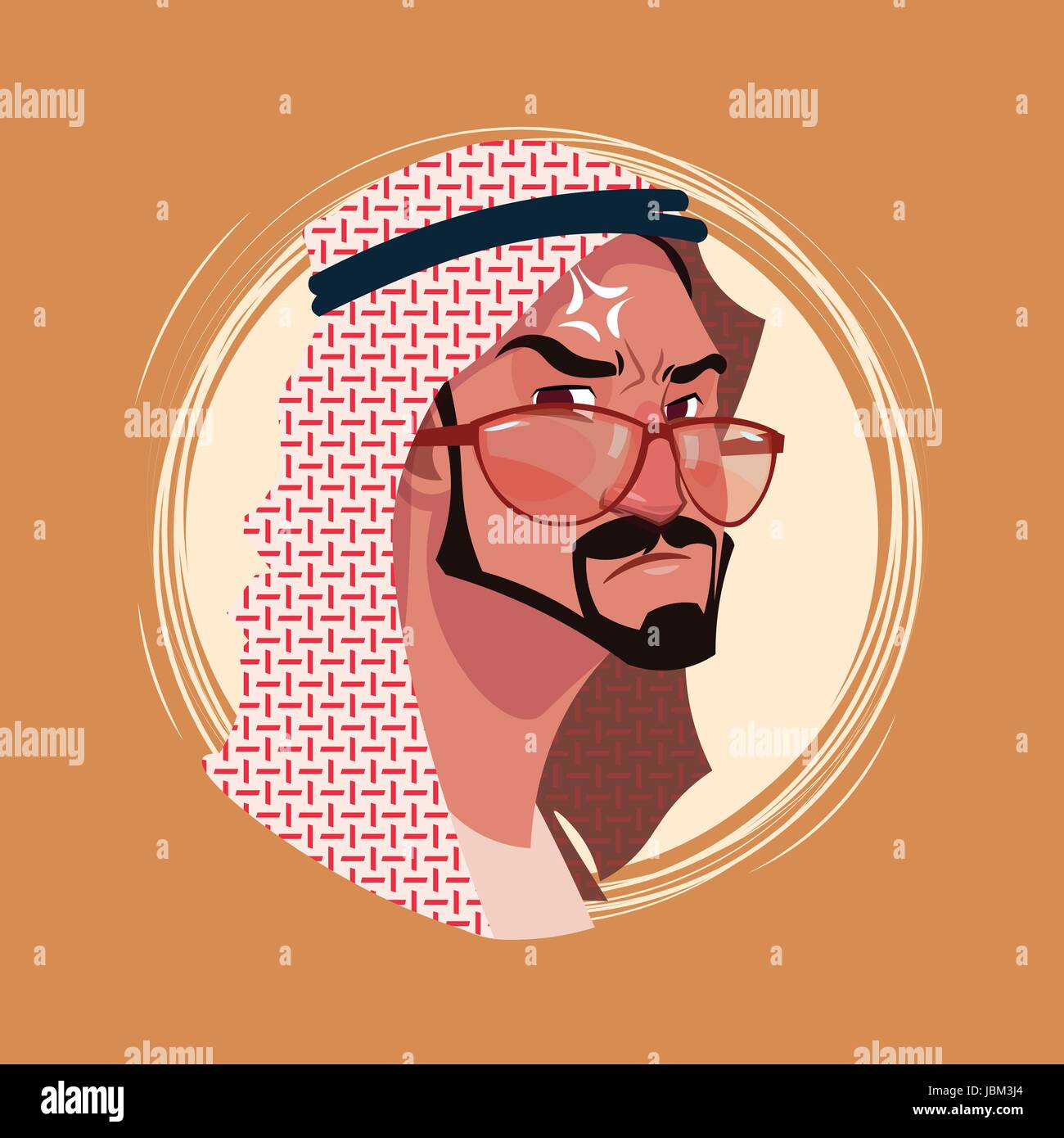 Profil-Symbol indischen männlichen Emotion Avatar, Mann Cartoon Portrait wütendes Gesicht Stock Vektor