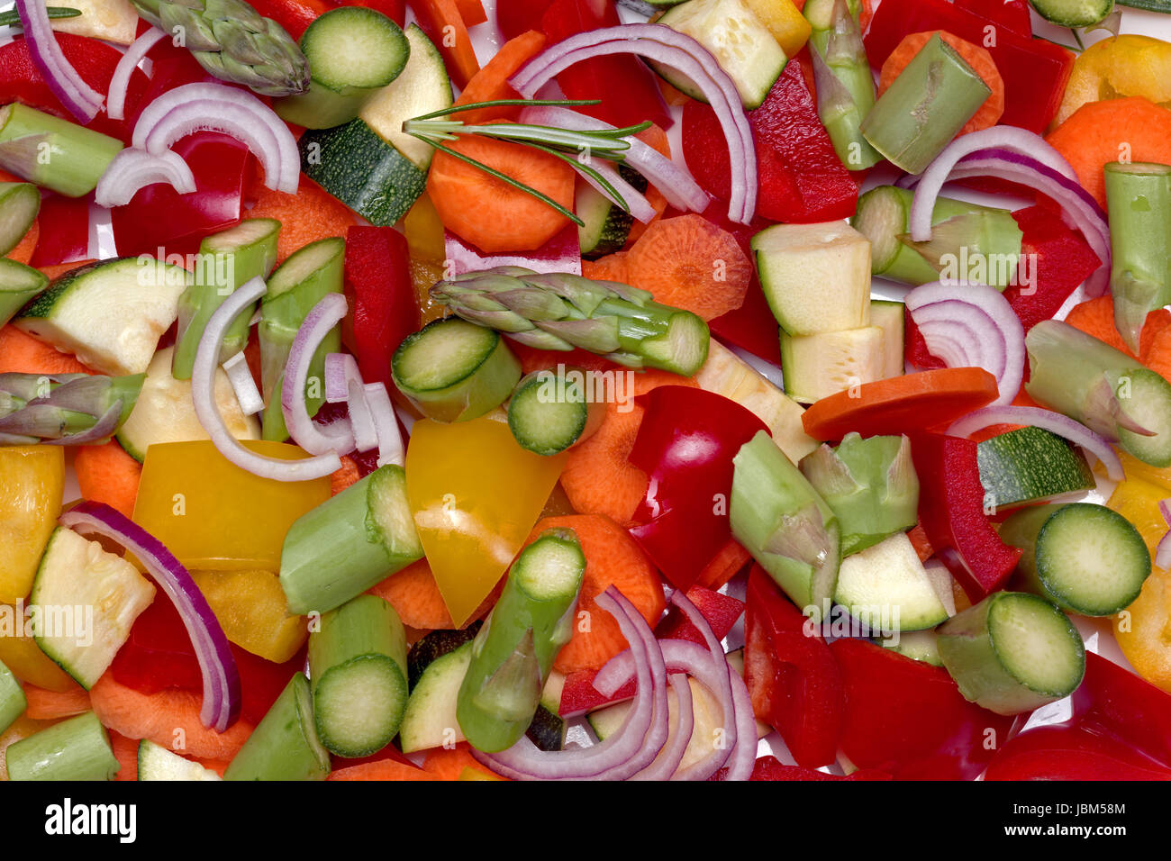 in Scheiben geschnitten Gemüse Hintergrund Stockfoto