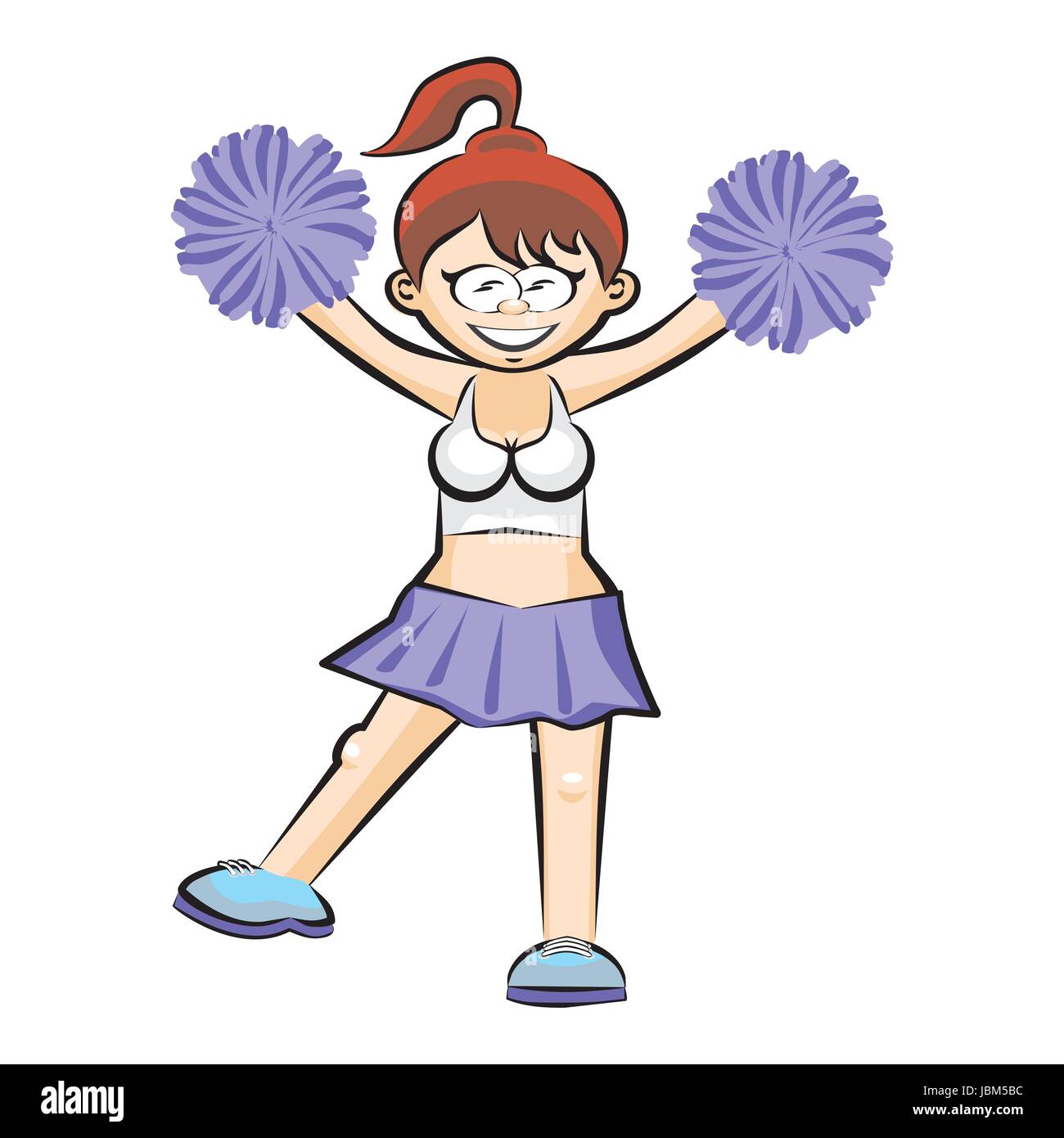 Lustige Karikatur, Cheerleader. Konzeptionelle Darstellung. Sportsgeist der High school Stock Vektor