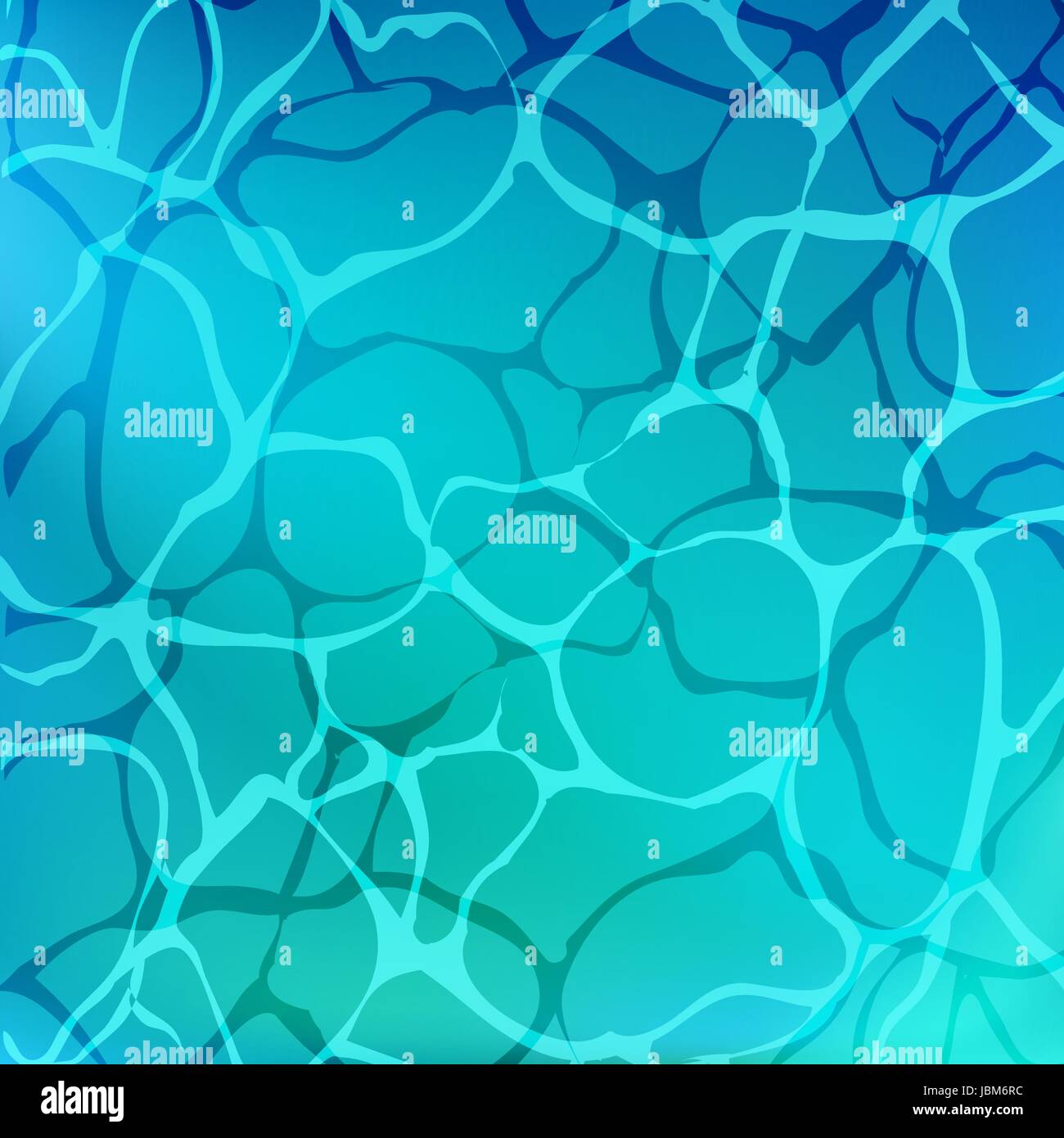 türkisfarbenes Wasser im Swimmingpool mit Blendung. Marine Meer Hintergrund Oberflächenwasser Draufsicht. Stock Vektor