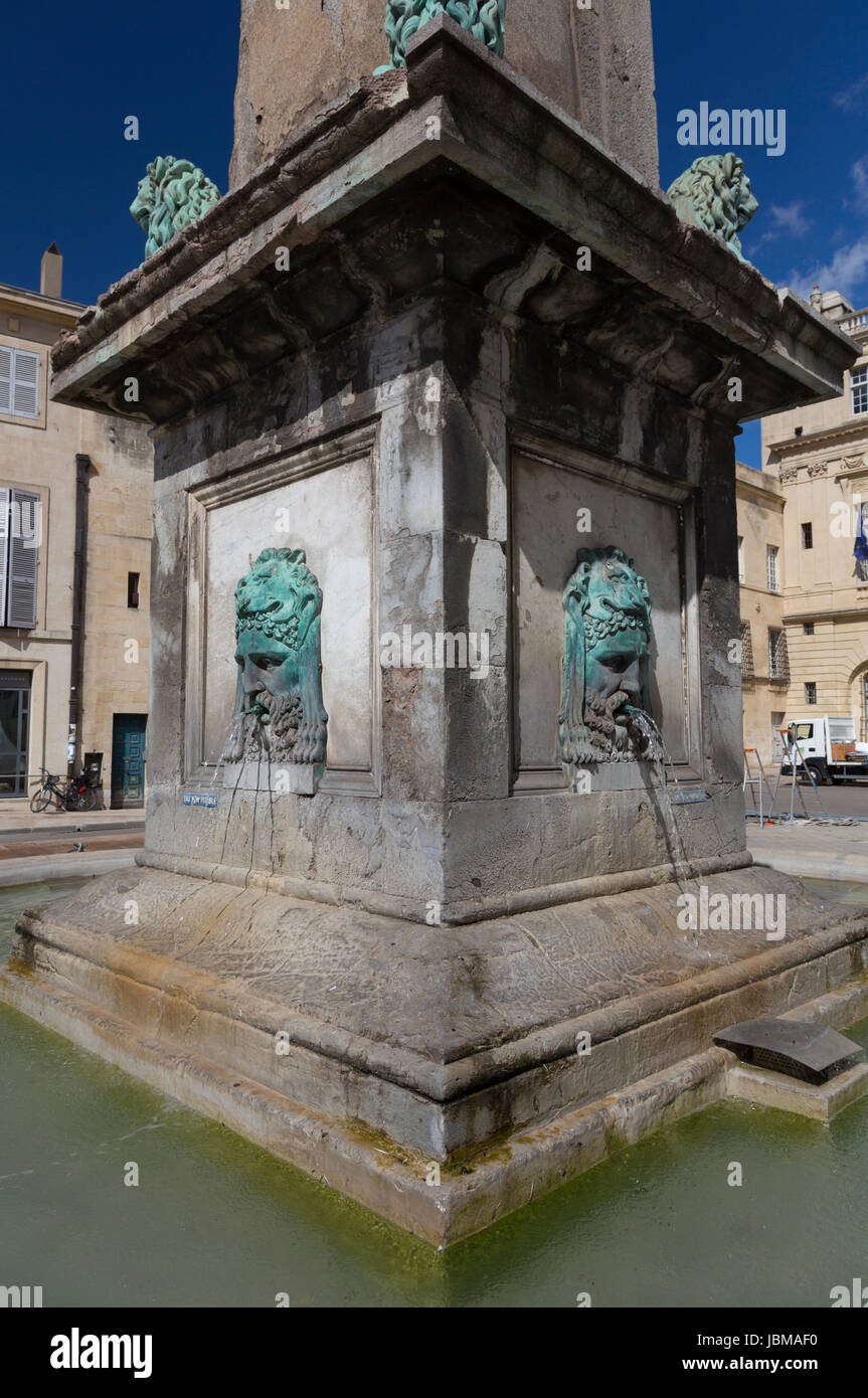 Arles-Obelisk in Place De La République, Arles, France Stockfoto
