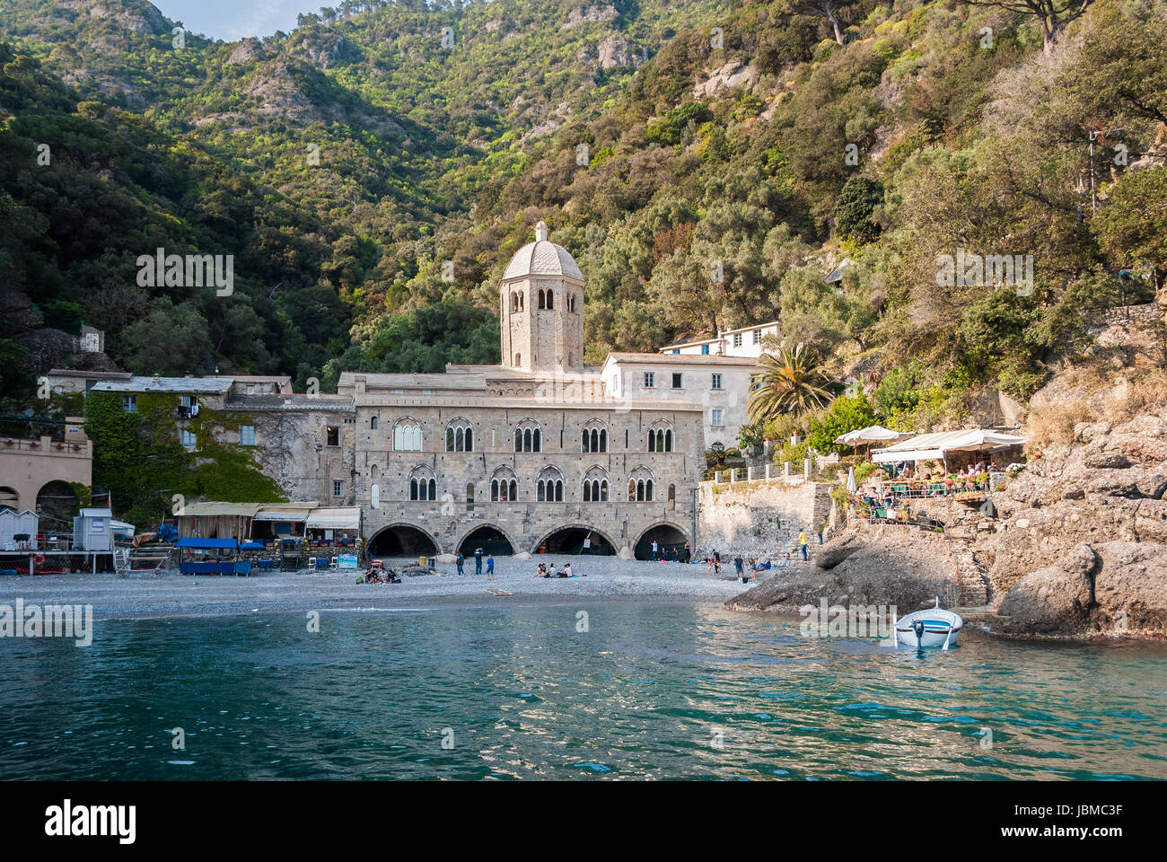 Die Abtei von San Fruttuoso, in dem Vorgebirge von Portofino (Norditalien) Stockfoto