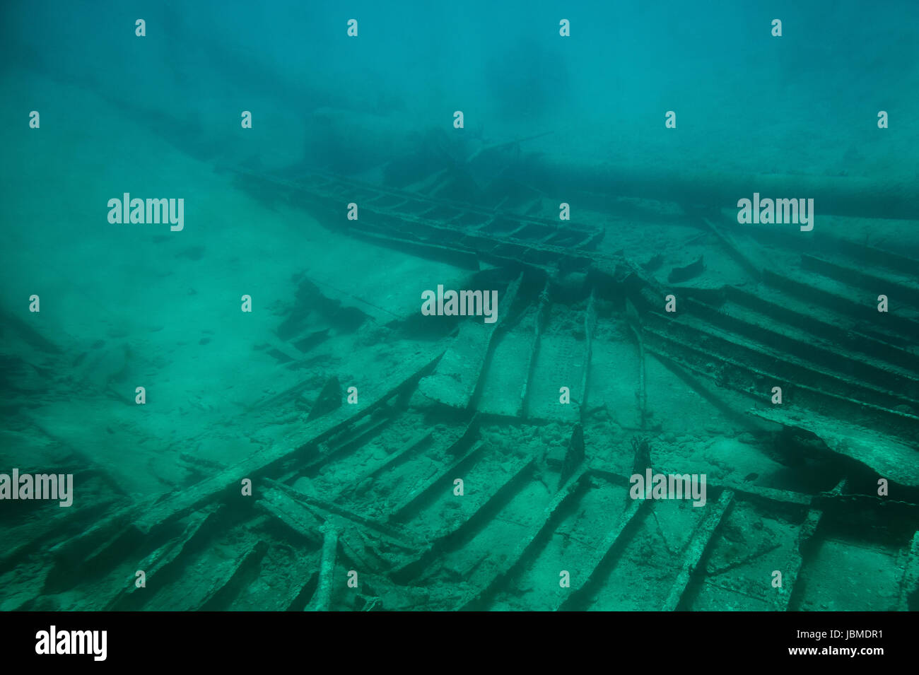 Unterwasser-Abenteuer Karibik Tour im Urlaub, Schiff Wrack Stockfoto