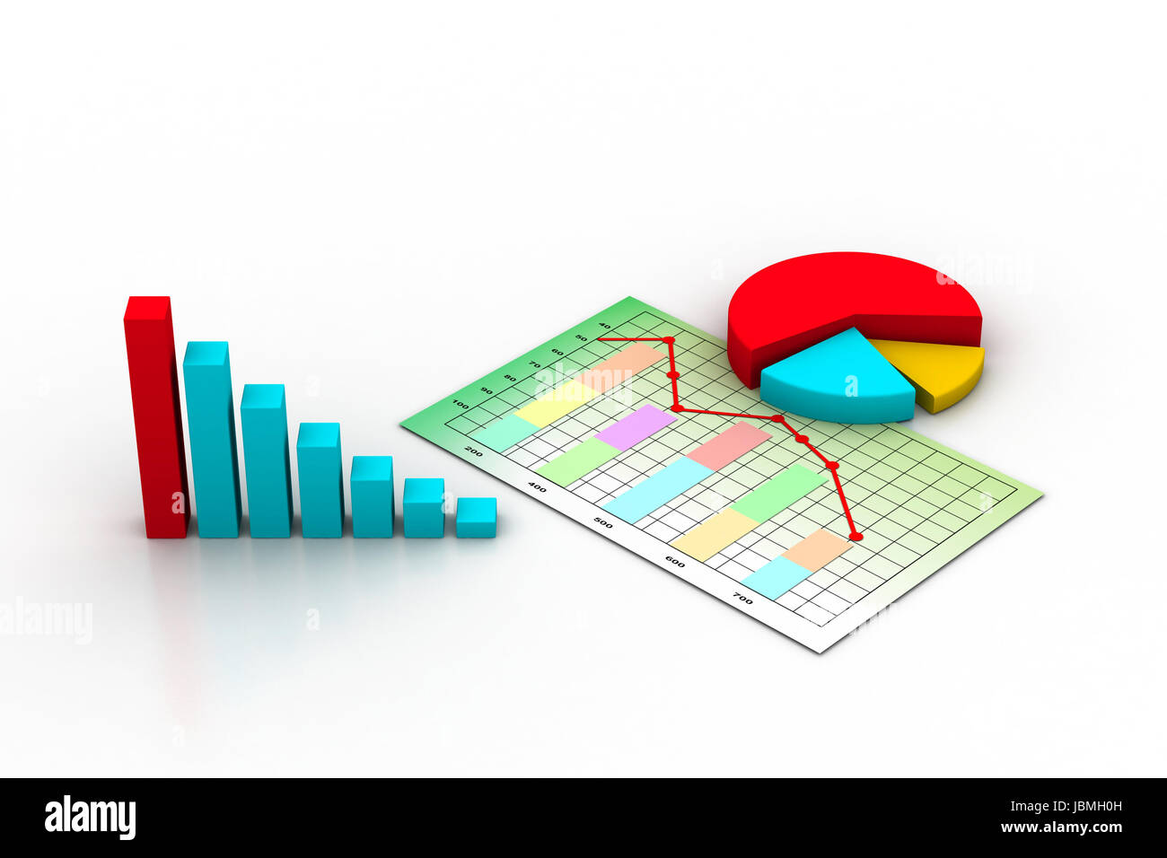 Business-Grafik, Diagramm, Diagramm, bar Stockfoto