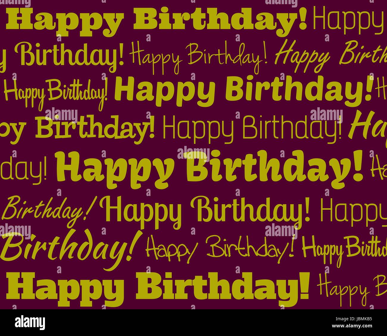 Happy Birthday - gruppierte Sammlung von verschiedenen Happy Birthday Text Stock Vektor