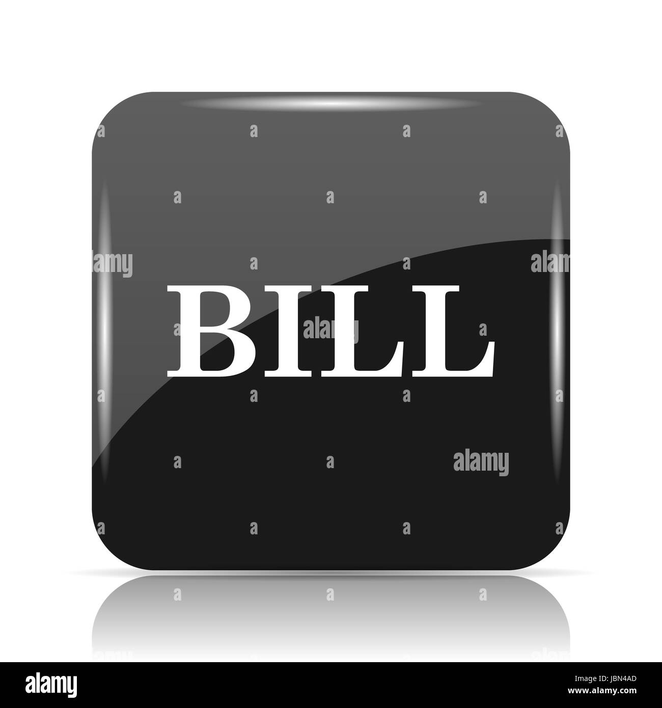 Bill-Symbol. Internet-Button auf weißem Hintergrund. Stockfoto