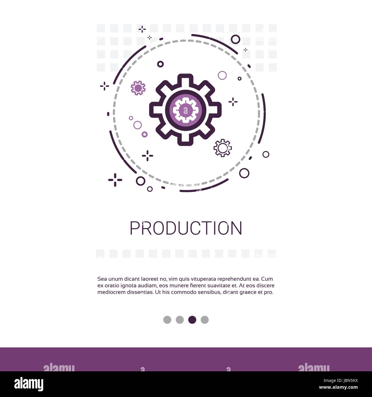 Produktion Cog Wheel Business Industrie Web-Banner mit Textfreiraum Stock Vektor