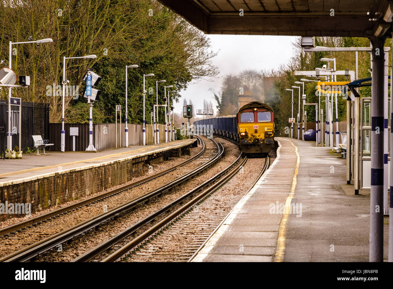 DB Cargo UK Class 66 Feight Lokomotive, Bexley, Kent, England Stockfoto