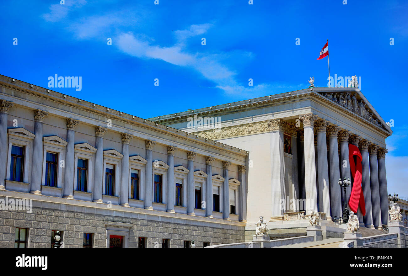 AIDS-Schleife hängen, Nationalrat Stockfoto