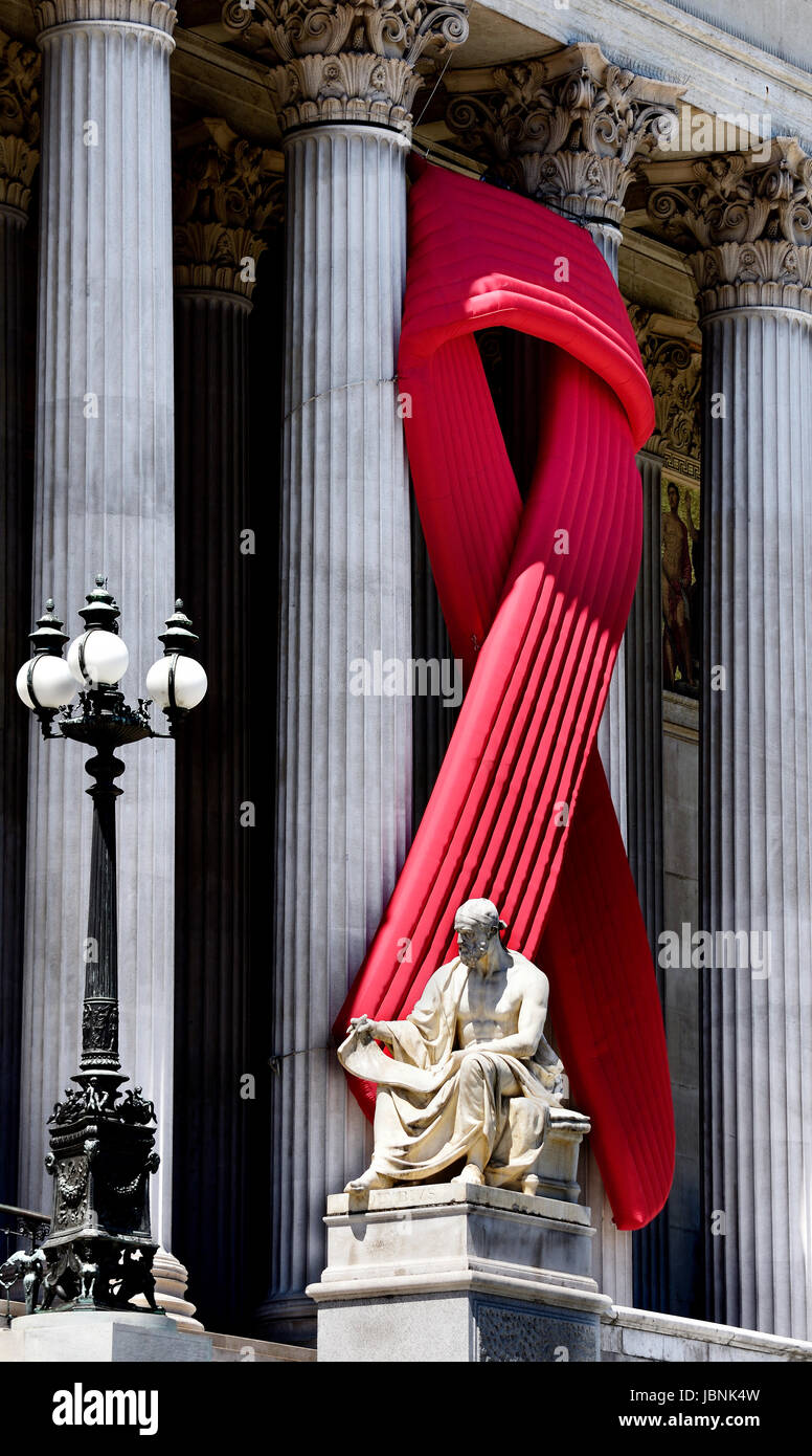 AIDS-Schleife hängen, Nationalrat Stockfoto