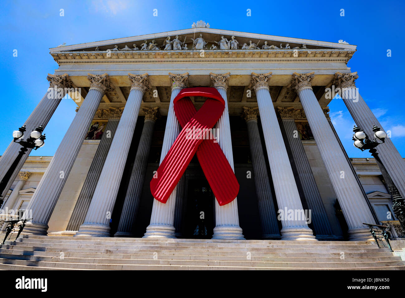 AIDS-Schleife hängen, Nationalrat Stockfoto