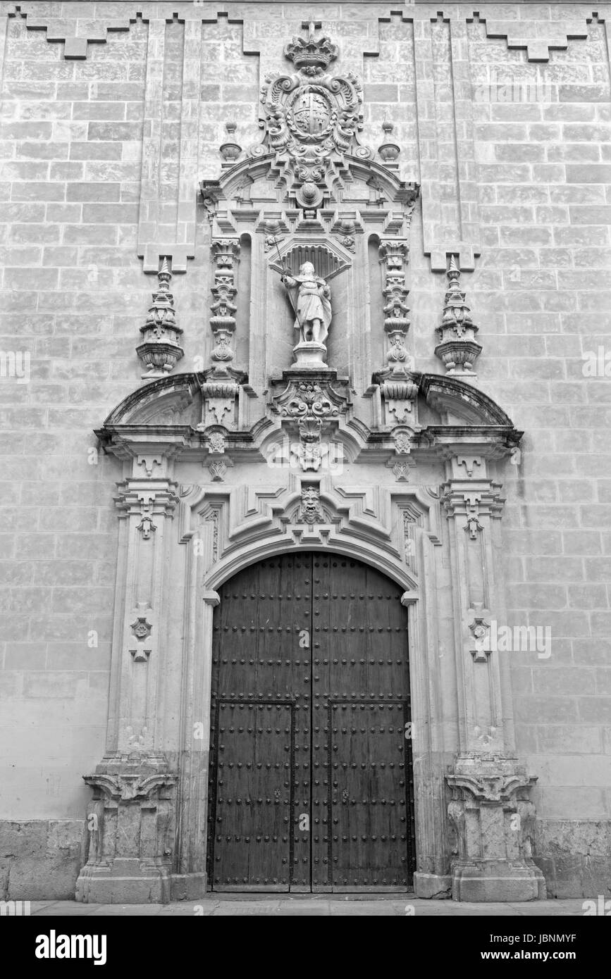 CORDOBA, Spanien - 28. Mai 2015: Barock-Portal der Kirche Real Colegiata de San Hipolito aus dem Jahr 1730 von Juan de Aguilar Stockfoto