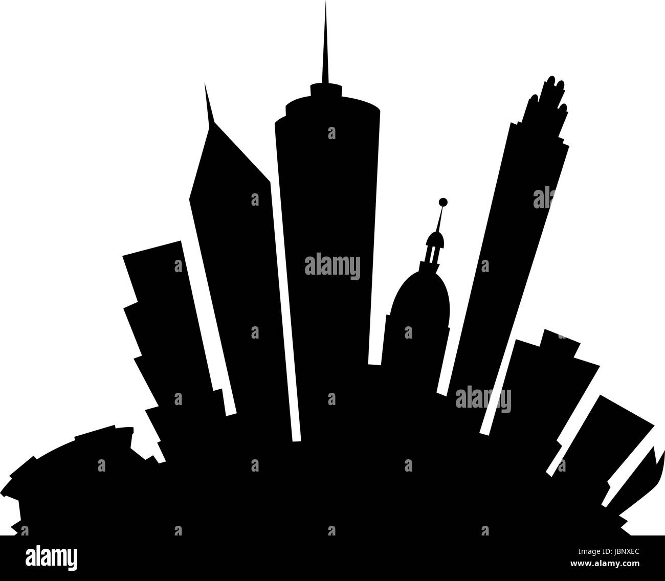 Cartoon Skyline Silhouette der Stadt von Atlanta, Georgia, USA. Stock Vektor